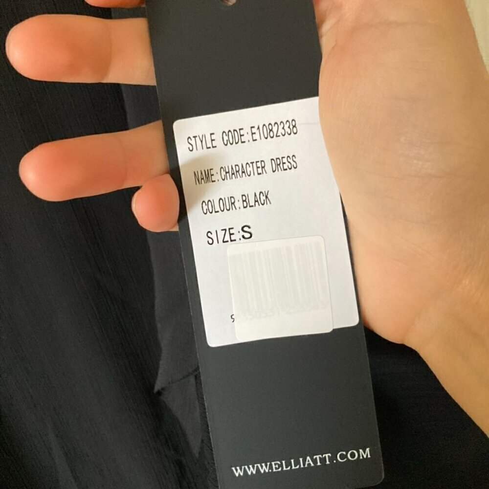 NWT Elliatt Free People Character Midi Dress Asymmetrical Long Sleeve Black Sz S - Picture 8 of 12